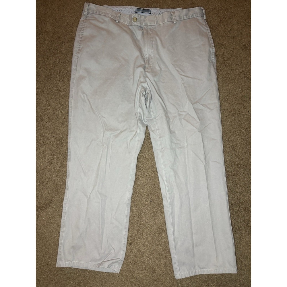 Peter Millar Dress Pants Men's 38x27 White/Gray Chino 100% Pima Cotton Peru Made